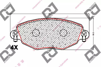 Комплект тормозных колодок DJ PARTS BP1929